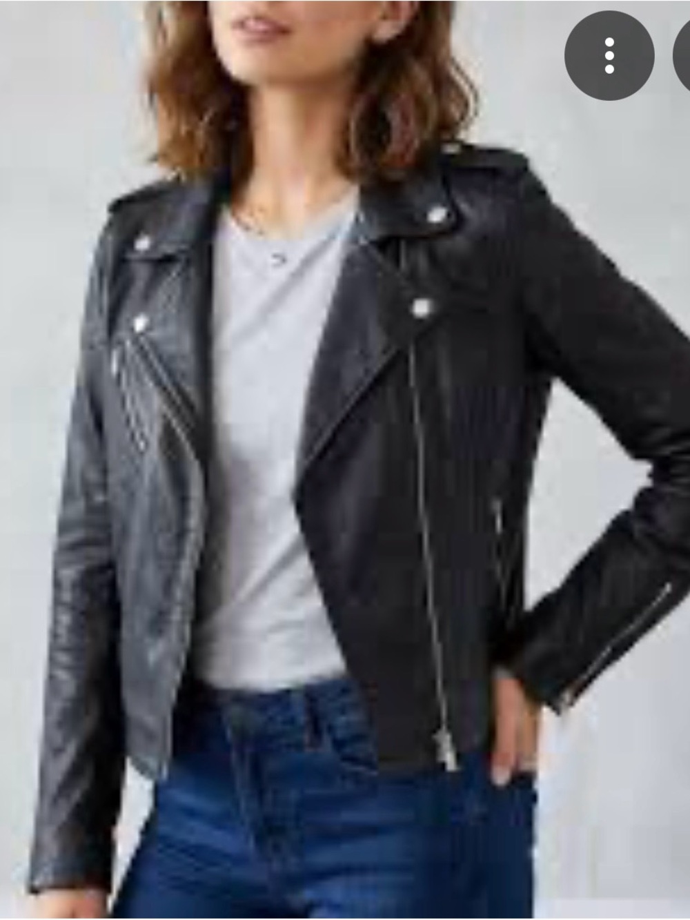Zara Genuine LeatherWomen’s Black Moto Jacket